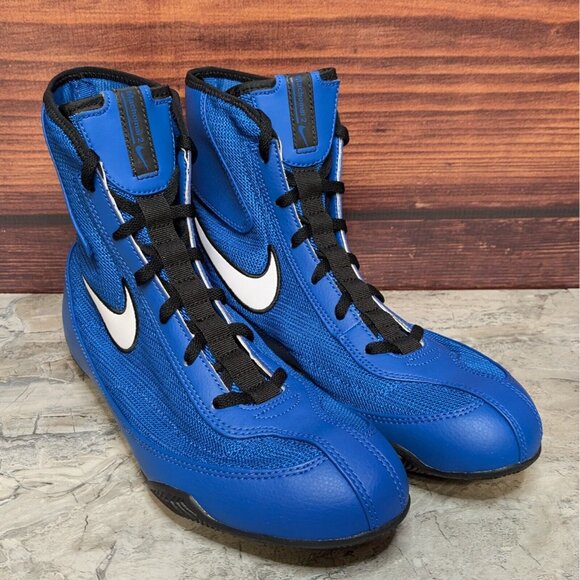 Nike Machomai 2 Mid Men\'s 7 Olympic Royal Blue Black Boxing Shoes 321819-410 main image 8